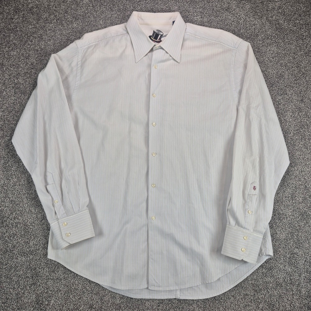 Robert Graham Shirt Mens 2XL White Blue Striped Long Sleeve Button Up - Picture 1 of 8